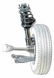 A good solution is to fit the car with springs at each wheel. The springs absorb energy as the wheels rise over the bumps and push the wheels back to the pavement to keep the wheels on the road.