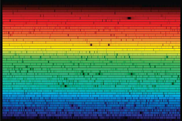 Spectrum of Sun The combination of lines from the solar spectrum allows us to