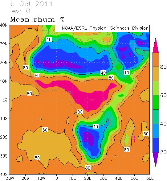 1.5 Air Temperature The temperature map below (Figure 6) shows that, most of African countries