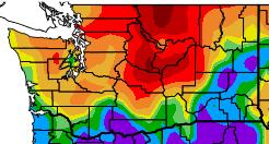 0 F above normal. Temperature ( F) Total September precipitation was below normal for a large majority of the state. North central WA, for example, received less than 25% of normal precipitation.