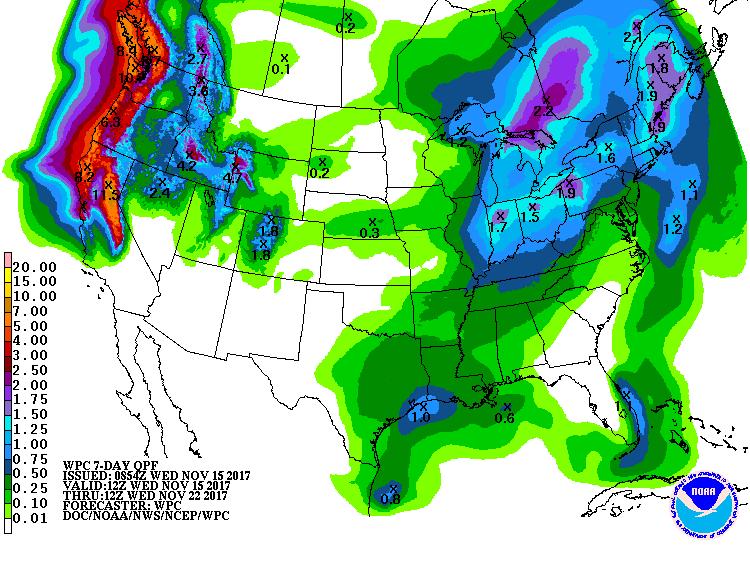The top two images show Climate Prediction Center's Precipitation and