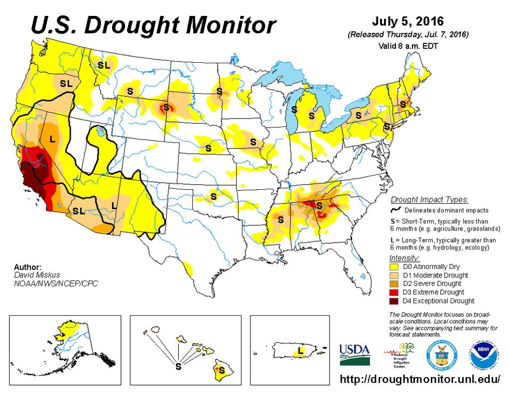 Current Drought Update WeatherManager Weekly Commentary: Last Thursday s drought monitor shows conditions as of Tuesday July 5 th.