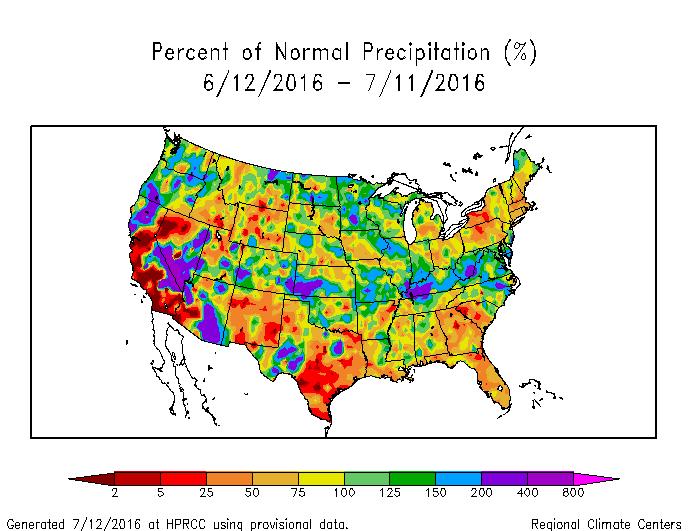 The wet and cool weather erased for now any thoughts of a possible July flash drought in the central Plains and Midwest.