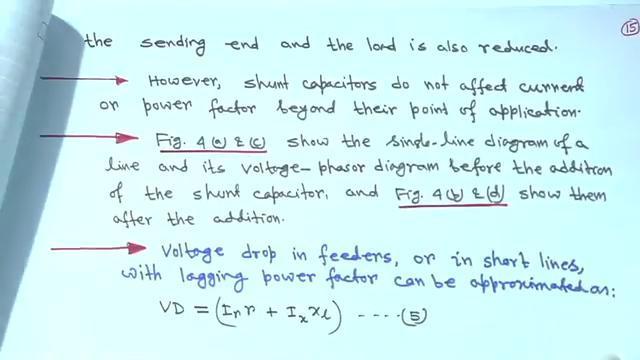(Refer Slide Time: 14:26) So, naturally cos θ will increase right; cos θ rather will increase right and the power factor and consequently the voltage drop between the sending and receiving end load