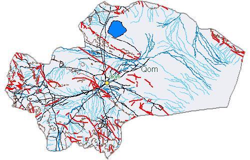 Qom drainage basin Based on country divisions, watershed cover about