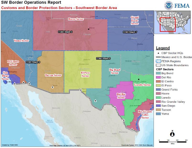 FEMA Southwest Border Support (as of 6:00 a.m.