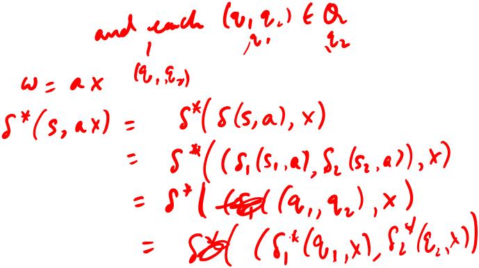 Correctness of construction Lemma For each string w, δ (s, w) = (δ