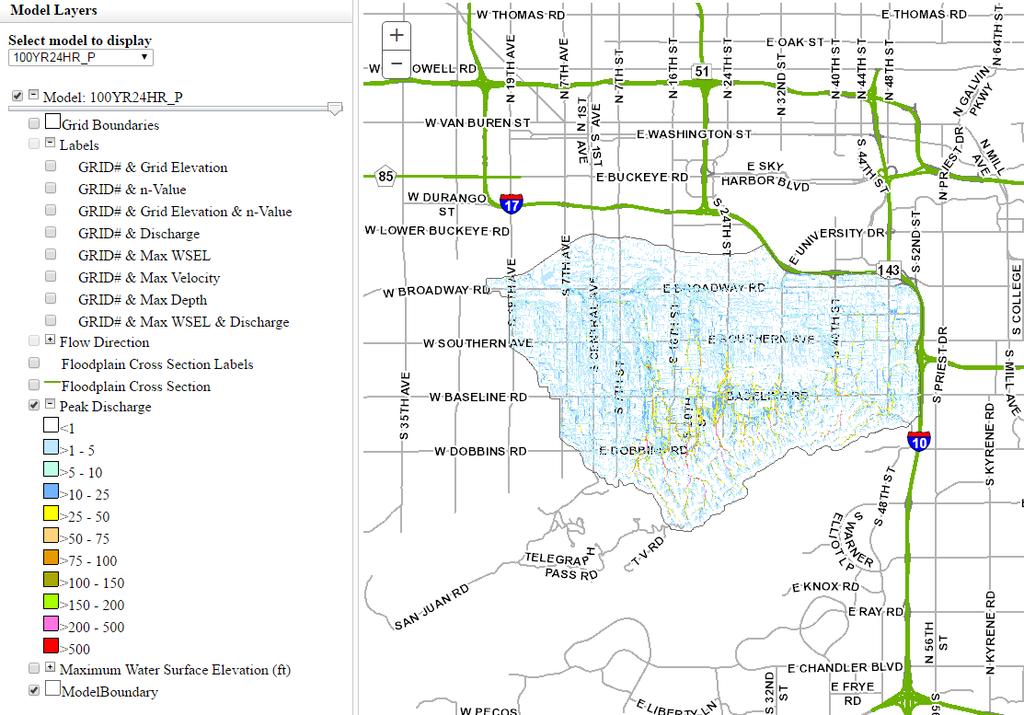 Figure 3: Flood Control District of Maricopa County, Arizona Web Access Tool 4 FLO-2D Model QGIS Plugin The FLO-2D model is a fully integrated 2-D surface flooding and storm drain model combining
