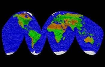 on a curved surface The Earth has to be projected to see all of it at once