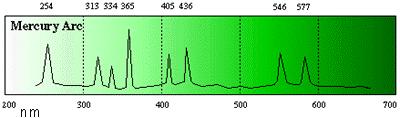 各種光源及譜線 : 氣體雷射 Argon 藍光