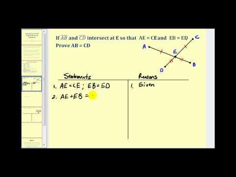 www.ck12.org Concept 1. Two-Column Proofs CONCEPT 1 Two-Column Proofs Here you ll learn how to write a two-column geometric proof. What if you wanted to prove that two angles are congruent?