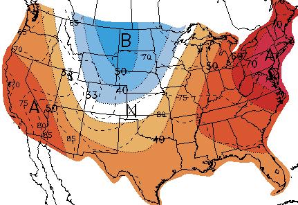 6 10 Day Weather Information Commentary: Wednesday s 6 10 day temperature outlook for August 18 th August 22 nd shows widespread above to much above normal temperatures for most of the US with the