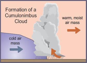 Thunderstorms Characterized by: Dark cumulonimbus clouds