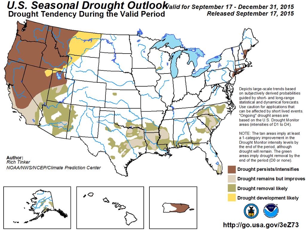 No drought is forecast for Colorado in the near term.