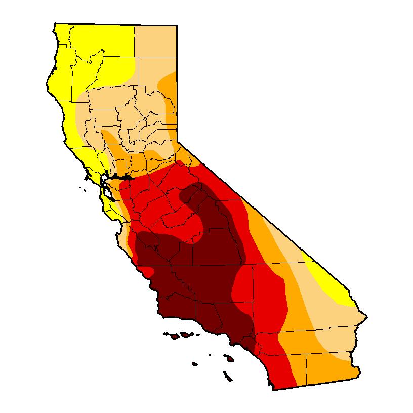 Statewide California Intensity: D0 (Abnormally Dry) D1 (Moderate Drought) D2
