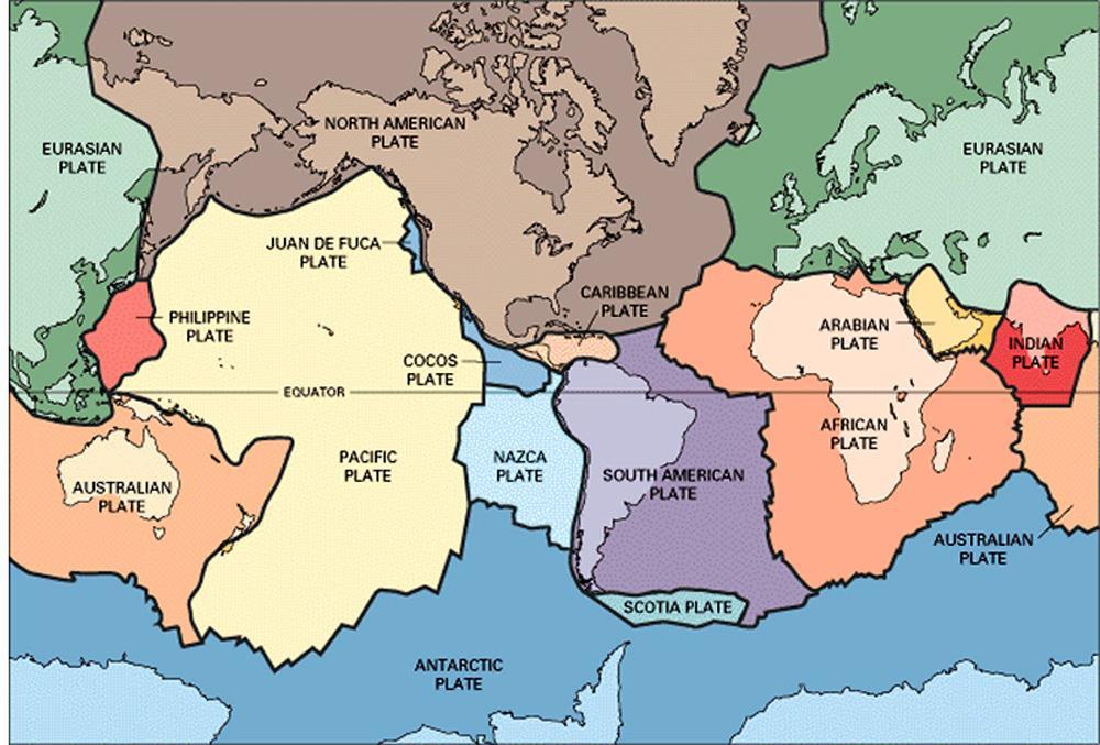 The Lithospheric Plates The crust of the Earth is broken into many