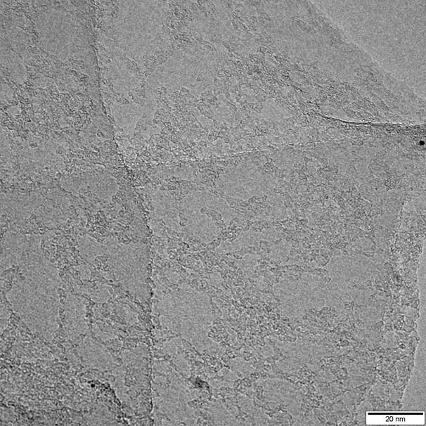 Fig. S8 TEM of the electrochemically exfoliated graphene nanosheets under solvothermal treatment in