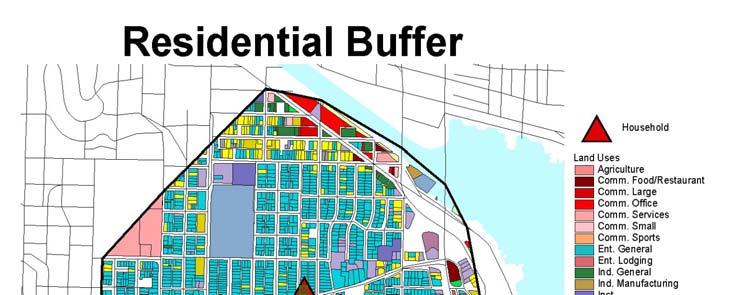 Residential Buffer Square Footage # of Land Uses Land