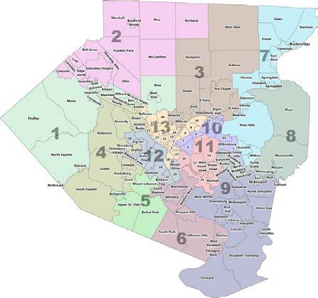 Allegheny County, PA 13 Council Districts