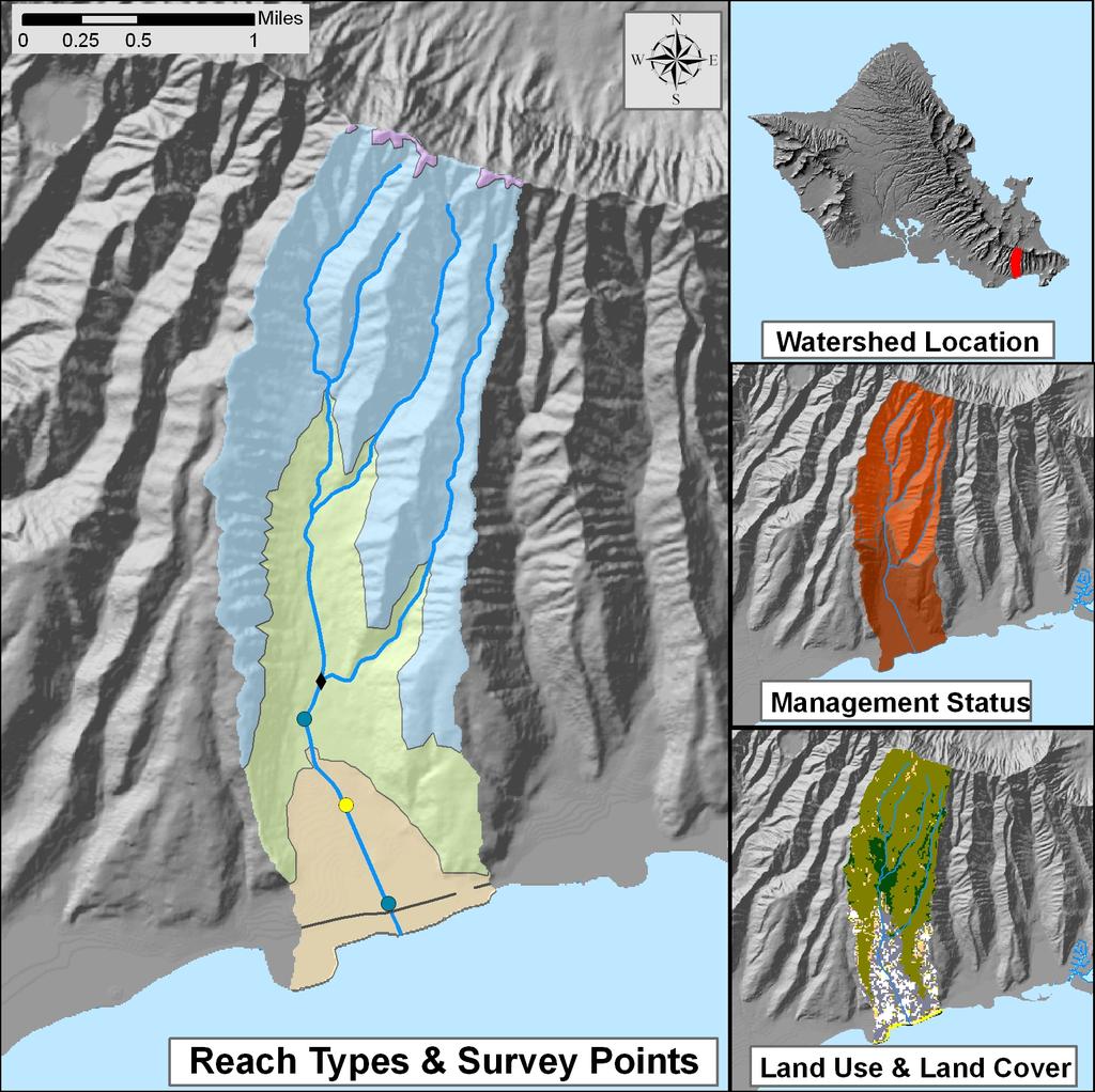 DAR Watershed Code: 33005 WATERSHED FEATURES Wailupe watershed occurs on the island of Oÿahu. The Hawaiian meaning of the name is kite water. The area of the watershed is 3.4 square mi (8.