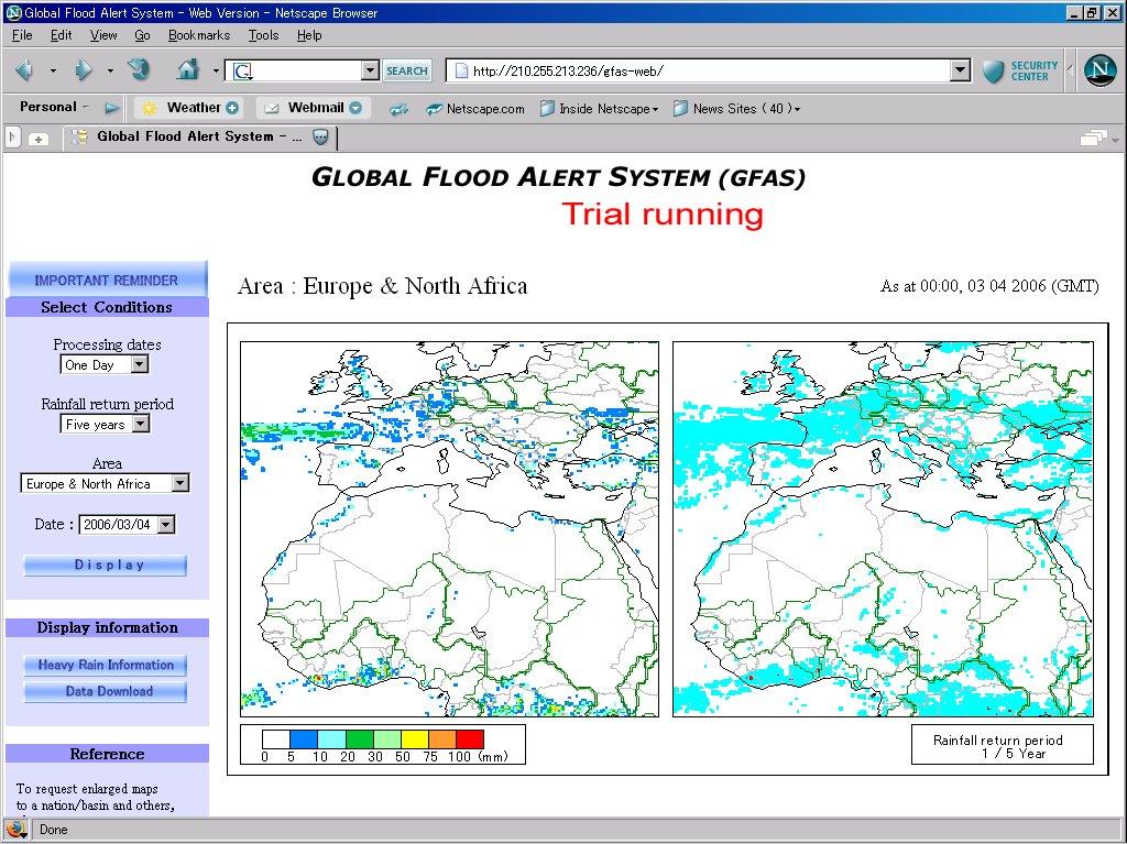 Area: Europe and North Africa Rainfall