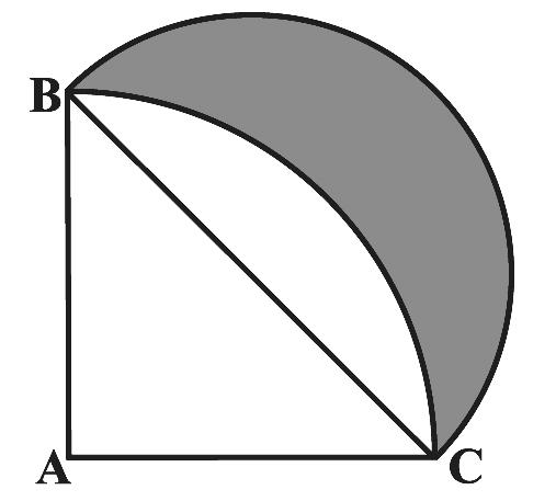 cm and a semicircle is drawn with BC as diameter.