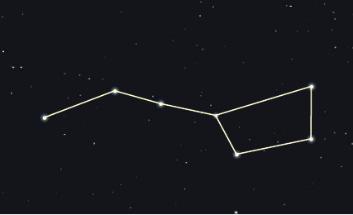 25. What is the name of the asterism shown here? a. The Big Dipper b. Cassiopeia c. Cepheus d. Draco 26. Which statement is true about the seasons on Earth? a. Seasons occur based on Earth s distance from the Sun at a given time.