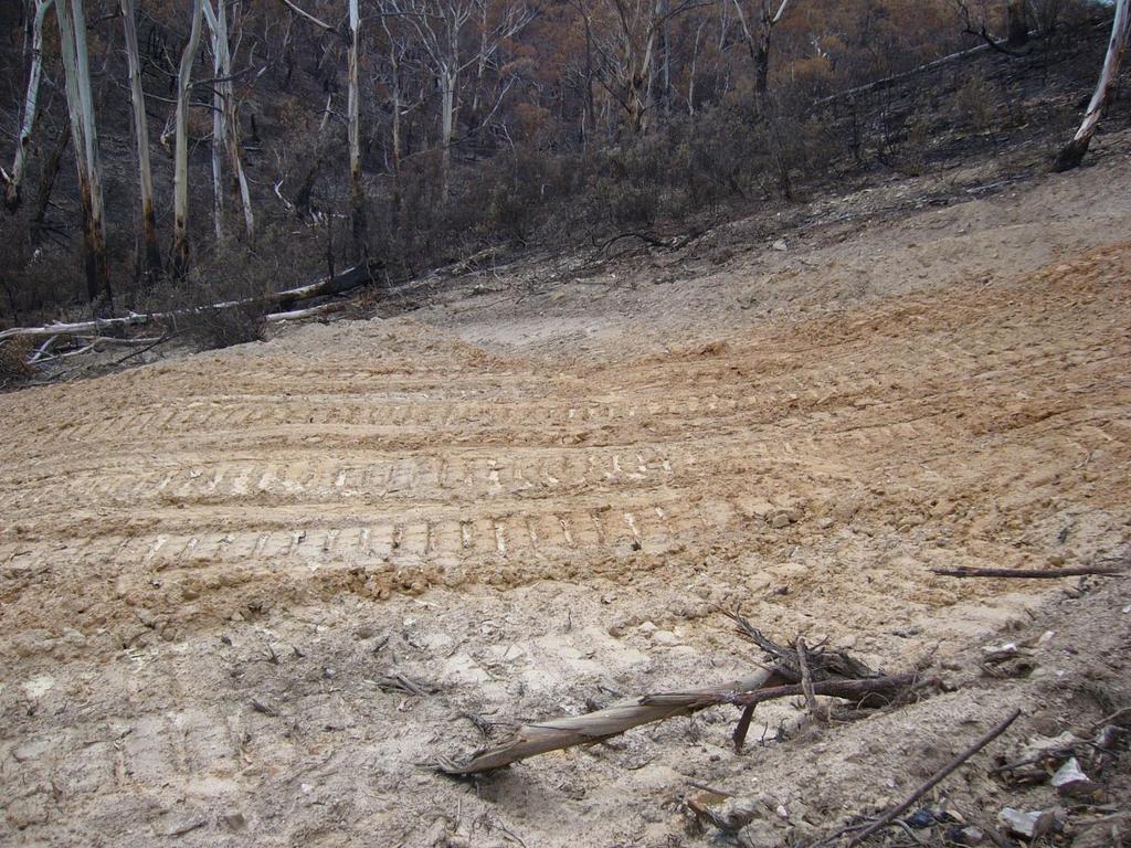 49 Fire trail on yellow brown sandy clay, granite derived soils (class C) Recent substandard contractor repairs to trail Lack of capacity in