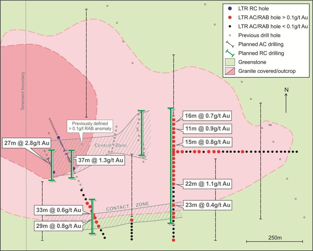 Jubilee Reef JV: Masabi Hill Planned drilling RC/Diamond drilling to test depth extension of previous intersections