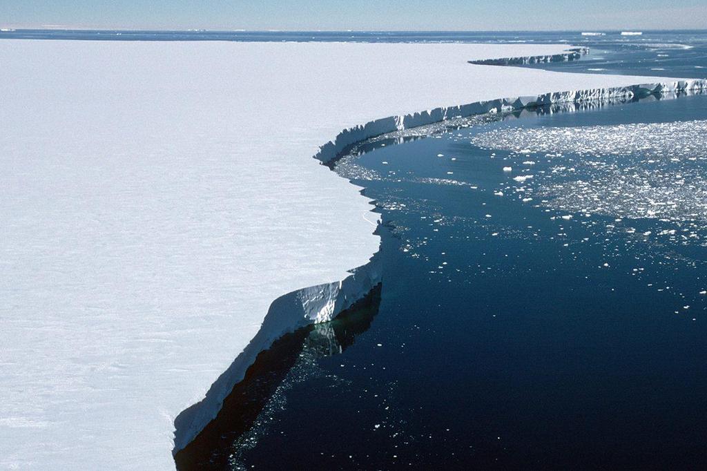 calving rates sensitive to changes in global sea level Ice edge