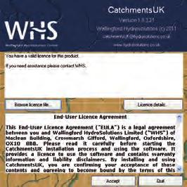 3.2 Activating the software licence and logging in CatchmentsUK is protected by a licence held on the USB dongle which is supplied with the software.