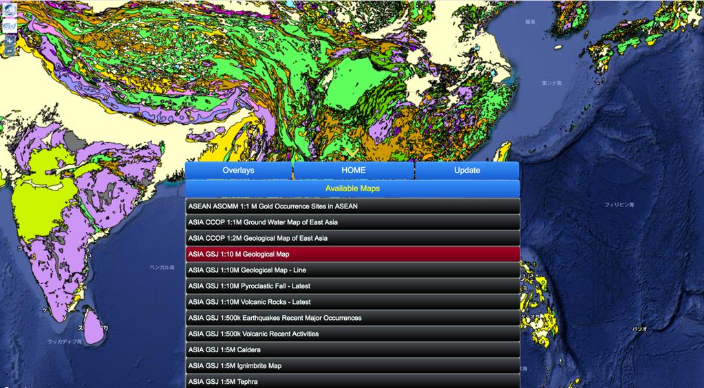 tsunami, volcano, flood and landslide), 1:1M seismotectonic map, 1:50k coastal erosion map, 1:250k Quaternary geology map, 1:1M geochemical map, 1:1M magnetic anomaly map, 1:750k-1:1M groundwater
