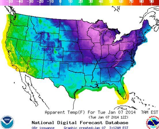 Winter Storm Midwest to Northeast Situation (January 5-7 ) The dangerously cold air mass over the Midwest has begun to impact the Eastern Seaboard This morning, temperatures fell below freezing along