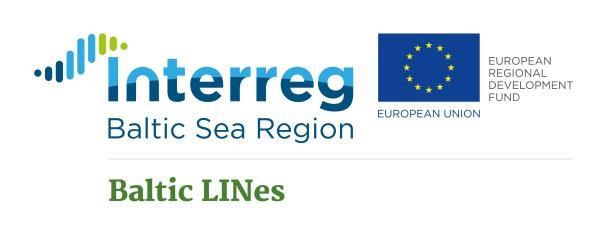 2. Baltic LINes Coherent Linear Infrastructures in Baltic Maritime Spatial Plans Duration: 2016 2019 (Logo bitte auch auf deutscher Website durch dieses ersetzen) Funding: Interreg Baltic Sea Region