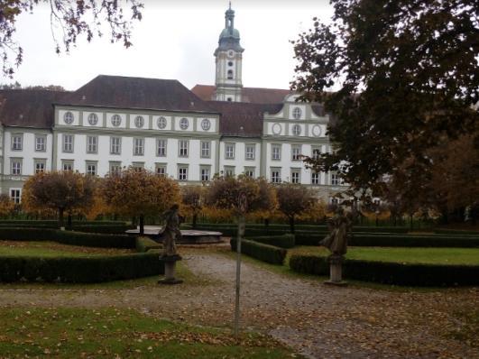 The Cistercian monastery at Fuerstenfeld was founded in 1263 like a castle structure.