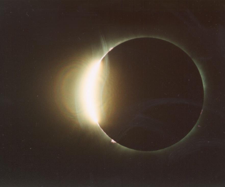 Total Eclipses see Corona of Sun Eclipse occurs when Sun-Moon-Earth aligned.