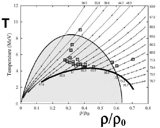 Expansion spinodal decay P v diagramme liquid gas (spinodal)