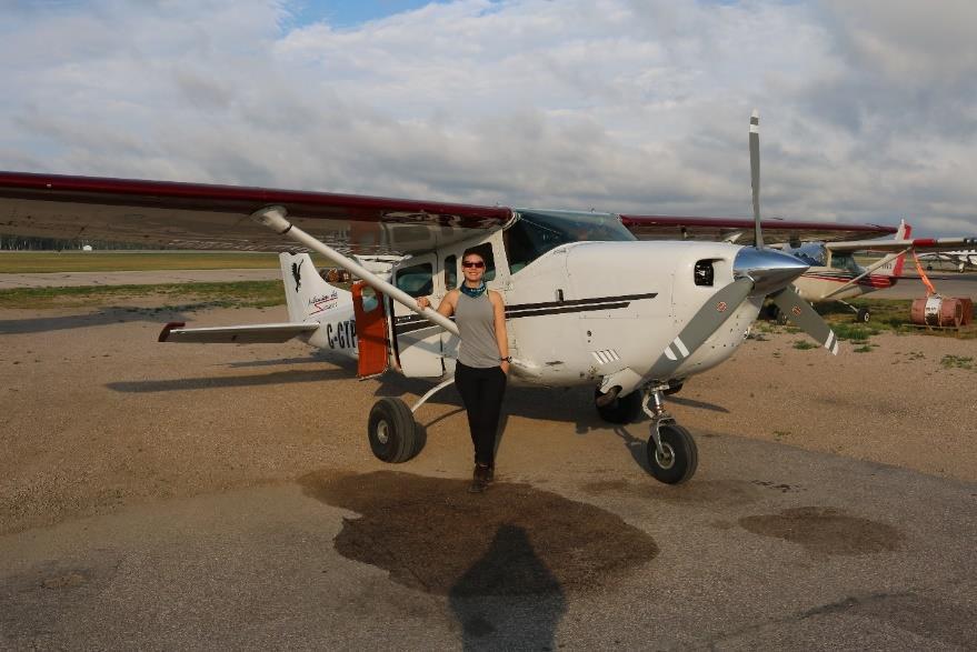 Figure 8: Remote Sensing Analyst Becca Warren prior to take-off for fixed-wing
