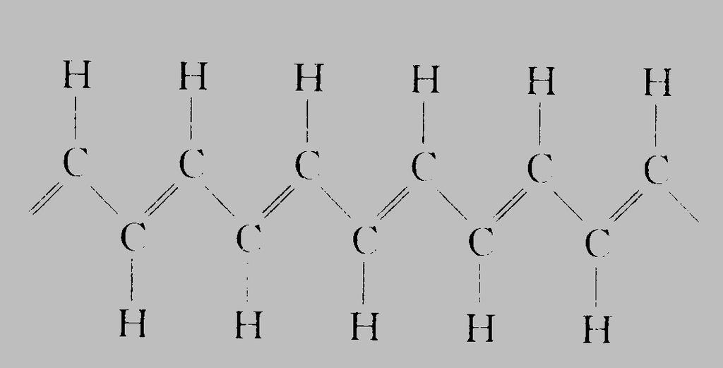 located on the carbon chain; Each carbon atom is adjacent to two carbon atoms and one hydrogen atom ; Each carbon atom has four valence electrons.