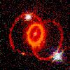 2. Super Nova Explosion from a massive Super Giant Outer layer blasts away at end of