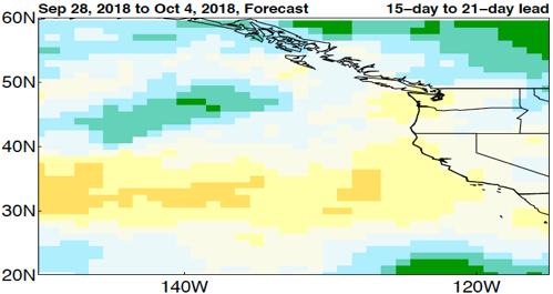 2 0 0.8 0.4 0-0.4-0.8 Above average #ARs Below average #ARs Experimental AR forecast issued on Thursday, September 13, 2018 by M. DeFlorio, D. Waliser, A.