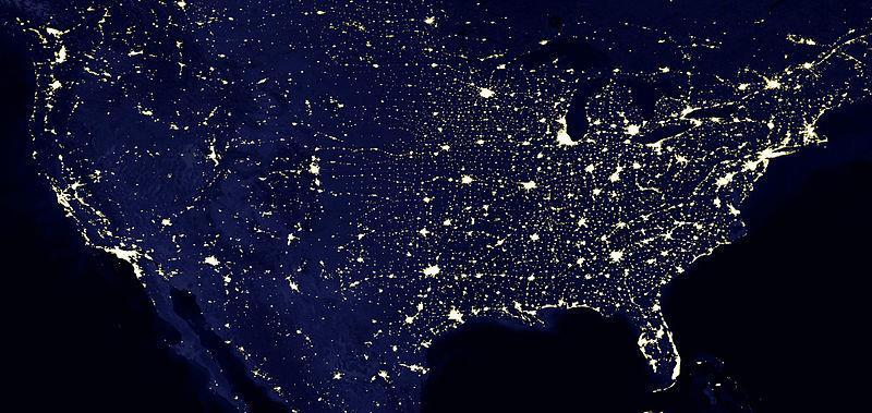 Nighttime lights of the conterminous US