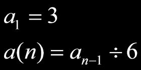 What is the sequence that corresponds to the formula?, 1, 10, 6,.