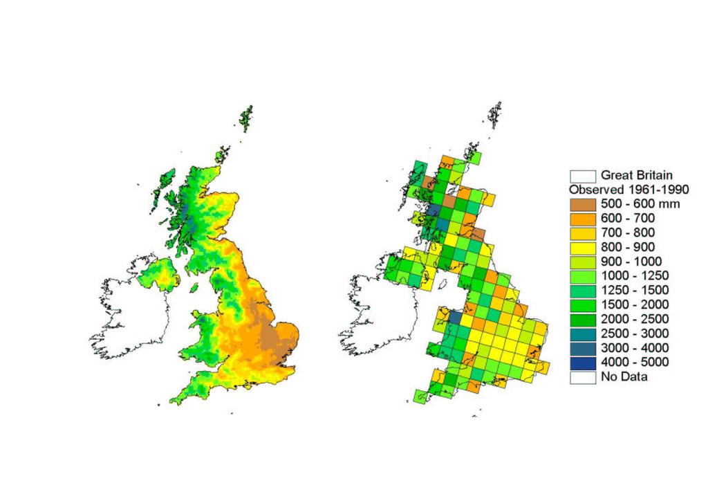 Observed data Daily rainfall data UK Met Office 5 km grid of