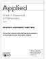 Applied. Grade 9 Assessment of Mathematics. Released assessment Questions