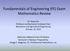 Fundamentals of Engineering (FE) Exam Mathematics Review
