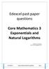 Core Mathematics 3 Exponentials and Natural Logarithms