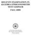 REGENTS EXAMINATION IN ALGEBRA 2/TRIGONOMETRY TEST SAMPLER FALL 2009