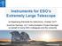 Instruments for ESO s Extremely Large Telescope