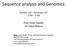Sequence analysis and Genomics